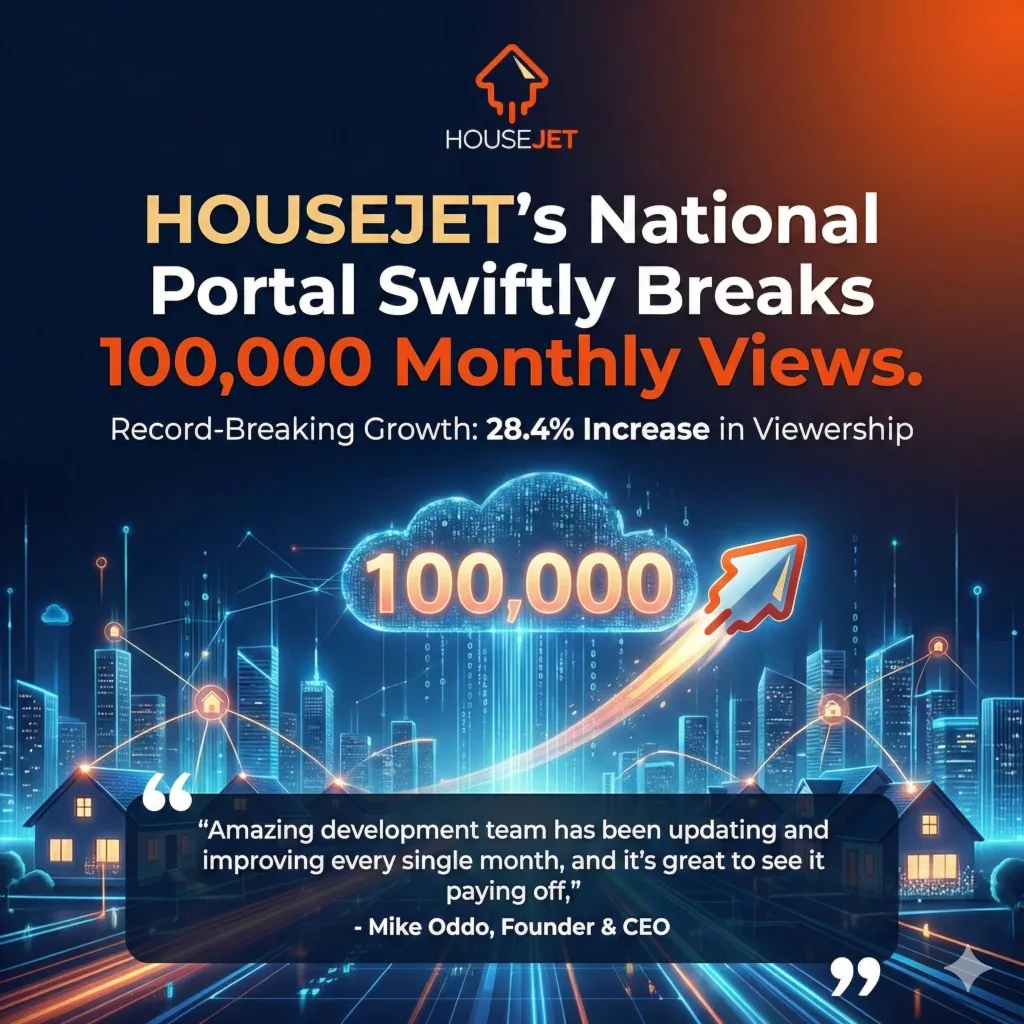 HOUSEJET's National Portal Swiftly Breaks 100,000 Monthly Views